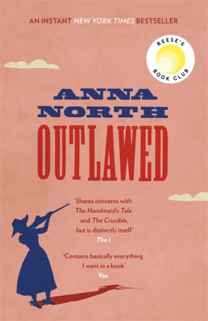 Outlawed. Pink cover with a small silhouette of a woman holding a gun on bottom right