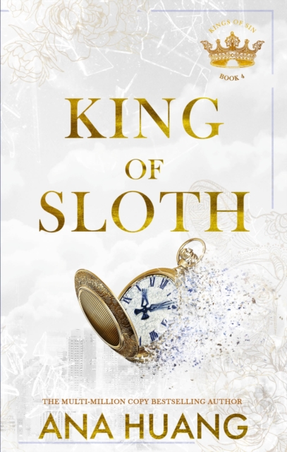 King of sloth. Off white cover with gold text. A gold pocketwatch is in the centre