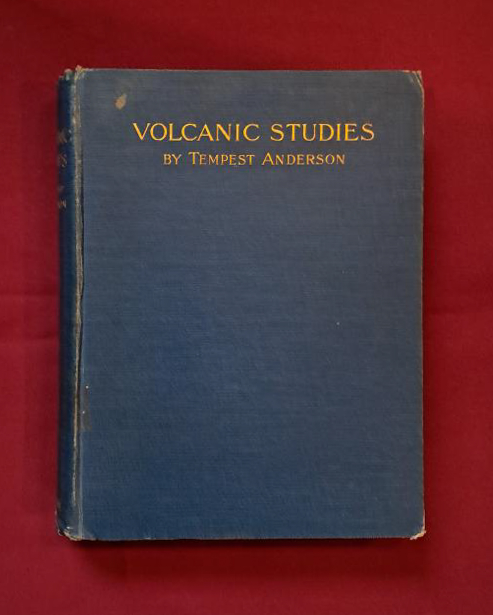 Volcanic Studies. Dark navy cloth cover with cold text